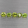 Natural Green Demantiod Garnet 1.24 Ct. 5 Pcs Oval Shape 4.1 x 3 Mm Gemstones From Madagascar