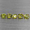 Natural Green Demantiod Garnet 1.09 Ct. 5 Pcs Oval Shape 4 x 3 Mm Gemstones From Madagascar