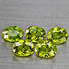 Natural Green Demantiod Garnet 1.30 Ct. 5 Pcs Oval Shape 4.2 x 3.3 Mm Gemstones From Madagascar