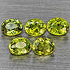 Natural Green Demantiod Garnet 1.06 Ct. 5 Pcs Oval Shape 4.1 x 3 Mm Gemstones From Madagascar