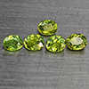 Natural Green Demantiod Garnet 1.16 Ct. 5 Pcs Oval Shape 4 x 3 Mm Gemstones From Madagascar