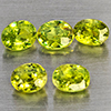 Natural Green Demantiod Garnet 1.07 Ct. 5 Pcs Oval Shape 4 x 3.2 Mm Gemstones From Madagascar