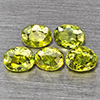 Natural Green Demantiod Garnet 1.19 Ct. 5 Pcs Oval Shape 4 x 3 Mm Gemstones From Madagascar