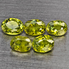 Natural Green Demantiod Garnet 1.08 Ct. 5 Pcs Oval Shape 4 x 3 Mm Gemstones From Madagascar
