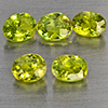 Natural Green Demantiod Garnet 1.28 Ct. 5 Pcs Oval Shape 4.1 x 3.3 Mm Gemstones From Madagascar