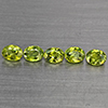 Natural Green Demantiod Garnet 1.14 Ct. 5 Pcs Oval Shape 4 x 3 Mm Gemstones From Madagascar