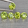 Natural Green Demantiod Garnet 0.78 Ct. 5 Pcs Round Diamond Cut 3.3 Mm Gemstones From Madagascar