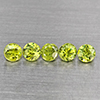 Natural Green Demantiod Garnet 0.89 Ct. 5 Pcs Round Diamond Cut 3.3 Mm Gemstones From Madagascar