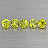 Natural Green Demantiod Garnet 0.97 Ct. 5 Pcs Round Diamond Cut 3.3 Mm Gemstones From Madagascar