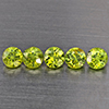 Natural Green Demantiod Garnet 1.01 Ct. 5 Pcs Round Diamond Cut  3.3 Mm Gemstones From Madagascar
