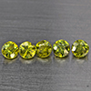 Natural Green Demantiod Garnet 0.90 Ct. 5 Pcs Round Diamond Cut  3.3 Mm Gemstones From Madagascar