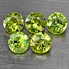 Natural Green Demantiod Garnet 0.87 Ct. 5 Pcs Round Diamond Cut  3.3 Mm Gemstones From Madagascar