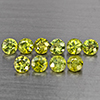 Natural Green Demantiod Garnet 1.65 Ct. 10 Pcs Round Diamond Cut 3.3 Mm Gemstones From Madagascar