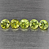 Natural Green Demantiod Garnet 0.86 Ct. 5 Pcs Round Diamond Cut  3.3 Mm Gemstones From Madagascar