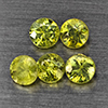 Natural Green Demantiod Garnet 0.78 Ct. 5 Pcs Round Diamond Cut  3.3 Mm Gemstones From Madagascar