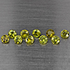 Natural Green Demantiod Garnet 1.46 Ct. 10 Pcs Round Diamond Cut 3.3 Mm Gemstones From Madagascar