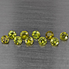 Natural Green Demantiod Garnet 1.51 Ct. 10 Pcs Round Diamond Cut 3.3 Mm Gemstones From Madagascar