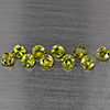 Natural Green Demantiod Garnet 1.39 Ct. 10 Pcs Round Diamond Cut 3 Mm Gemstones From Madagascar