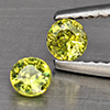 Natural Green Demantiod Garnet 0.36 Ct. 2 Pcs Round Diamond Cut 3.5 Mm Gemstones From Madagascar