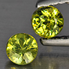 Natural Green Demantiod Garnet 0.40 Ct. 2 Pcs Round Diamond Cut 3.5 Mm Gemstones From Madagascar