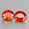 Natural Orangish Red Spessartine Garnet 2.86 Ct. 2Pcs Oval Shape 7.1 x 6.2 Mm Gemstones From Namibia