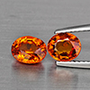 Natural Orangish Red Spessartine Garnet 2.30 Ct. 2Pcs Oval Shape 6.9 x 5.6 Mm Gemstones From Namibia