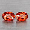 Natural Orangish Red Spessartine Garnet 2.92 Ct. 2Pcs Oval Shape 7.8 x 5.7 Mm Gemstones From Namibia