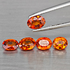 Natural Orangish Red Spessartine Garnet 4.97 Ct. 5 Pcs Oval Shape Gemstones From Namibia