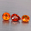 Natural Orangish Red Spessartine Garnet 3.11 Ct. 3 Pcs Mixed Shape Gemstones From Namibia