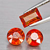 Natural Orangish Red Spessartine Garnet 3.99 Ct. 3 Pcs Mixed Shape Gemstones From Namibia
