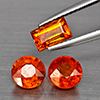 Natural Orangish Red Spessartine Garnet 3.78 Ct. 3 Pcs Mixed Shape Gemstones From Namibia