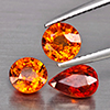 Natural Orangish Red Spessartine Garnet 3.61 Ct. 3 Pcs Mixed Shape Gemstones From Namibia