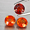 Natural Orangish Red Spessartine Garnet 4.10 Ct. 3Pcs Round Shape 6.4 Mm Gemstones From Namibia