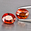 Natural Orangish Red Spessartine Garnet 2.46 Ct. 2 Pcs Oval Shape 7 x 5.5 Mm Gemstones From Namibia