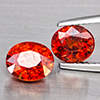 Natural Orangish Red Spessartine Garnet 3.17 Ct. 2 Pcs Oval Shape Gemstones From Namibia