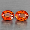 Natural Orangish Red Spessartine Garnet 2.49 Ct. 2Pcs Oval Shape 6.5 x 5.4 Mm Gemstones From Namibia