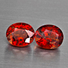 Natural Orangish Red Spessartine Garnet 2.88 Ct. 2Pcs Oval Shape 7 x 6 Mm Gemstones From Namibia