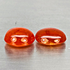 Natural Orangish Red Spessartine Garnet 12.94 Ct. 2 Pcs Oval Cabochon Shape Gemstones From Namibia