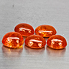 Natural Orangish Red Spessartine Garnet 11.30 Ct. 5 Pcs Oval Cabochon Shape Gemstones From Namibia