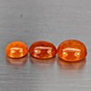Natural Orangish Red Spessartine Garnet 12.02 Ct. 3 Pcs Oval Cabochon Shape Gemstones From Namibia
