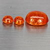 Natural Orangish Red Spessartine Garnet 16.89 Ct. 3 Pcs Mixed Cabochon Shape Gemstones From Namibia