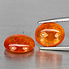 Natural Orangish Red Spessartine Garnet 12.47 Ct. 2 Pcs Oval Cabochon Shape Gemstones From Namibia