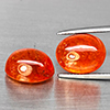 Natural Orangish Red Spessartine Garnet 21.92 Ct. 2 Pcs Oval Cabochon Shape Gemstones From Namibia