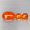 Natural Orangish Red Spessartine Garnet 14.67 Ct. 3 Pcs Mixed Cabochon Shape Gemstones From Namibia