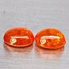 Natural Orangish Red Spessartine Garnet 9.34 Ct. 2 Pcs Oval Cabochon Shape Gemstones From Namibia