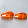 Natural Orangish Red Spessartine Garnet 10.68 Ct. 2 Pcs Pear Cabochon Shape Gemstones From Namibia