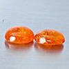 Natural Orangish Red Spessartine Garnet 10.54 Ct. 2 Pcs Oval Cabochon Shape Gemstones From Namibia