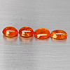 Natural Orangish Red Spessartine Garnet 15.32 Ct. 4 Pcs Oval Cabochon Shape Gemstones From Namibia