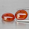Natural Orangish Red Spessartine Garnet 10.27 Ct. 2 Pcs Oval Cabochon Shape Gemstones From Namibia
