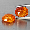 Natural Orangish Red Spessartine Garnet 8.12 Ct. 2 Pcs Oval Cabochon Shape Gemstones From Namibia